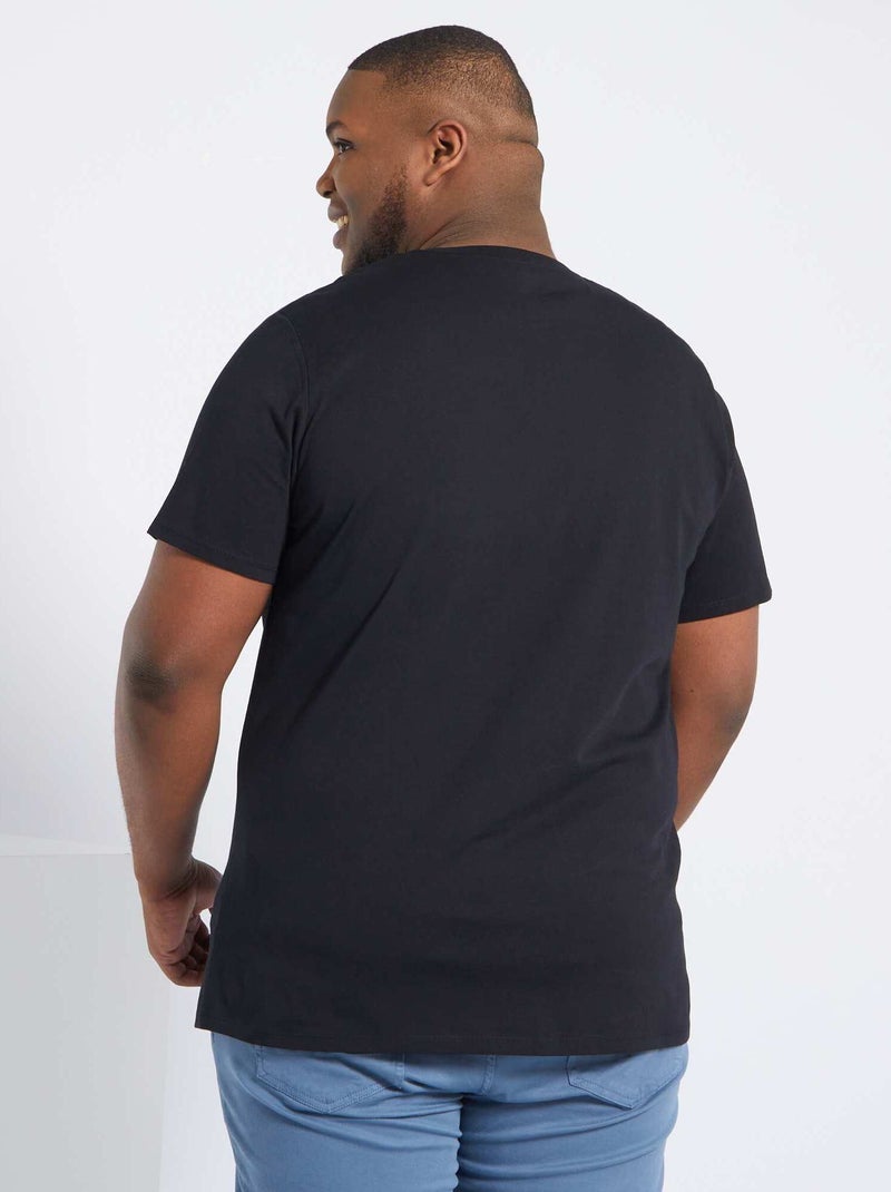 T-shirt uni en maille jersey Noir - Kiabi