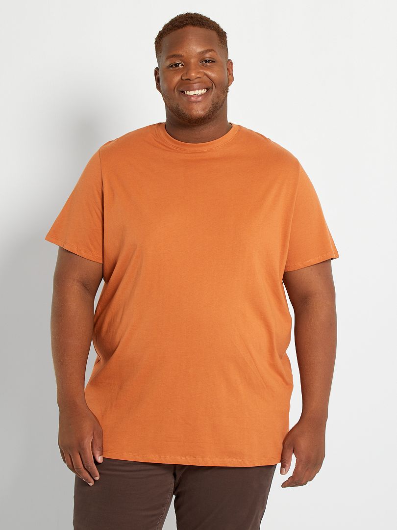 T-shirt uni en maille jersey orange - Kiabi