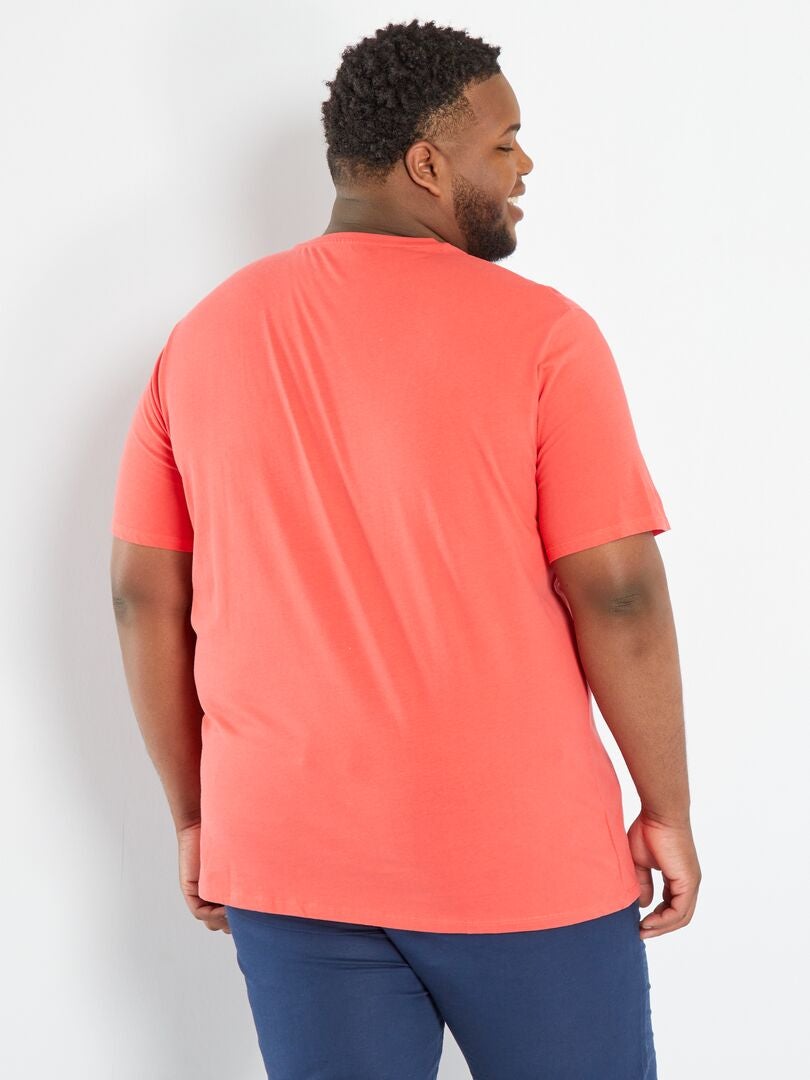 T-shirt uni en maille jersey rouge cayenne - Kiabi