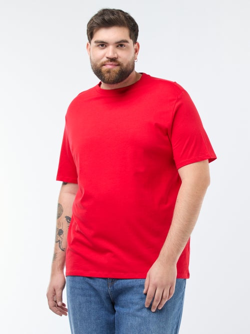 T-shirt uni en maille jersey - Kiabi