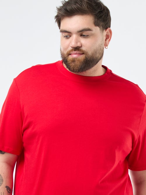 T-shirt uni en maille jersey - Kiabi