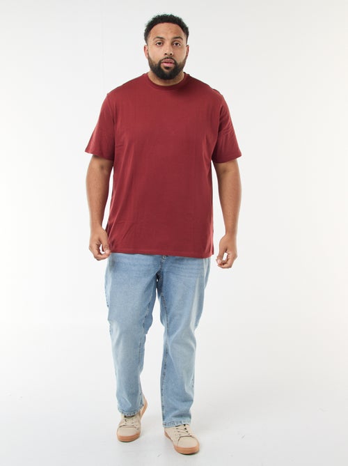 T-shirt uni en maille jersey - Kiabi