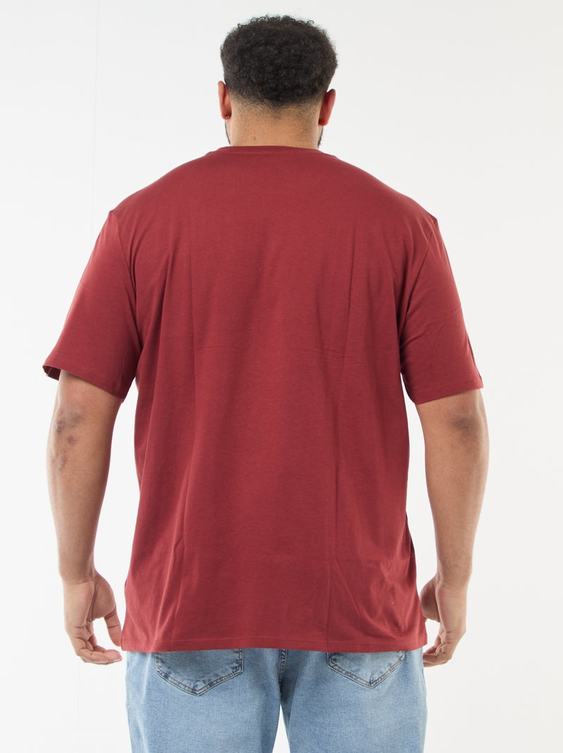 T-shirt uni en maille jersey Rouge - Kiabi