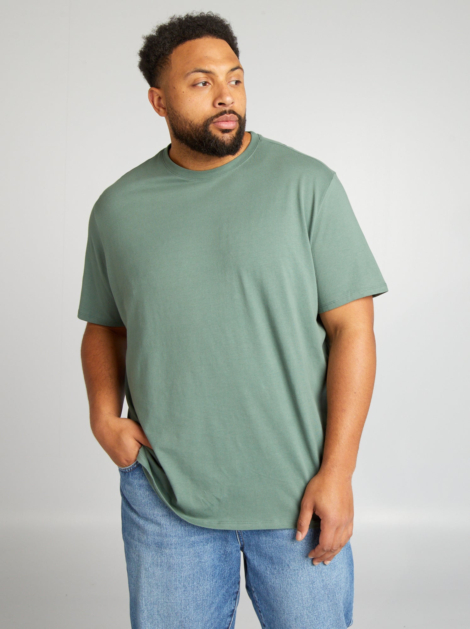 T shirt homme vert online