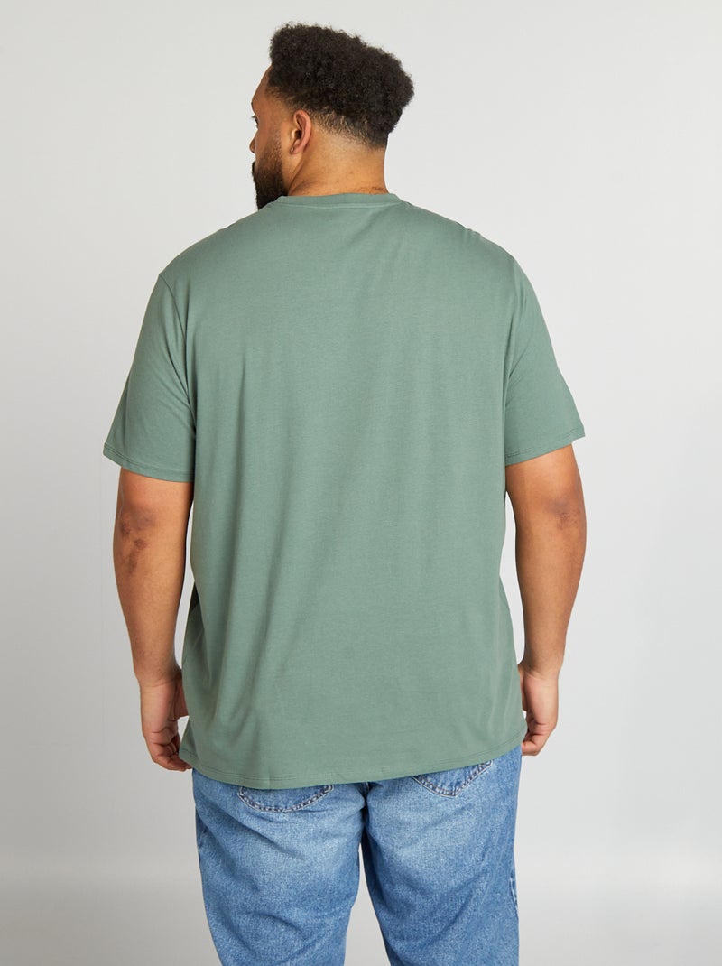 T-shirt uni en maille jersey Vert forêt - Kiabi