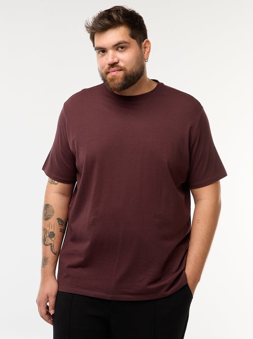 T-shirt uni en maille jersey - Kiabi