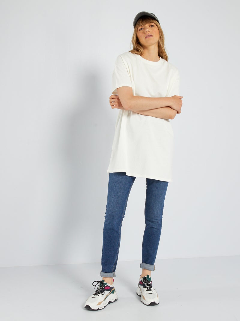 T-shirt uni manches courtes Blanc - Kiabi