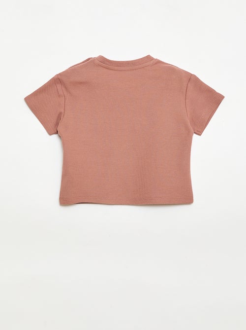 T-shirt uni manches courtes en coton - Kiabi