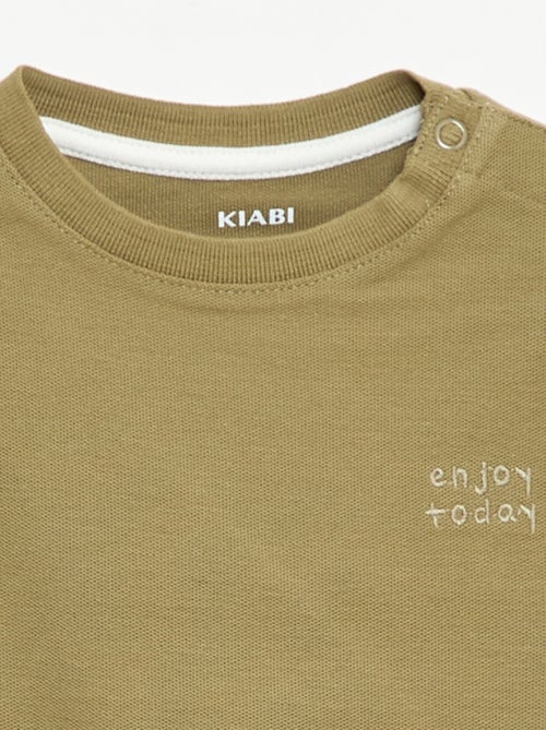 T-shirt uni manches courtes en coton - Kiabi