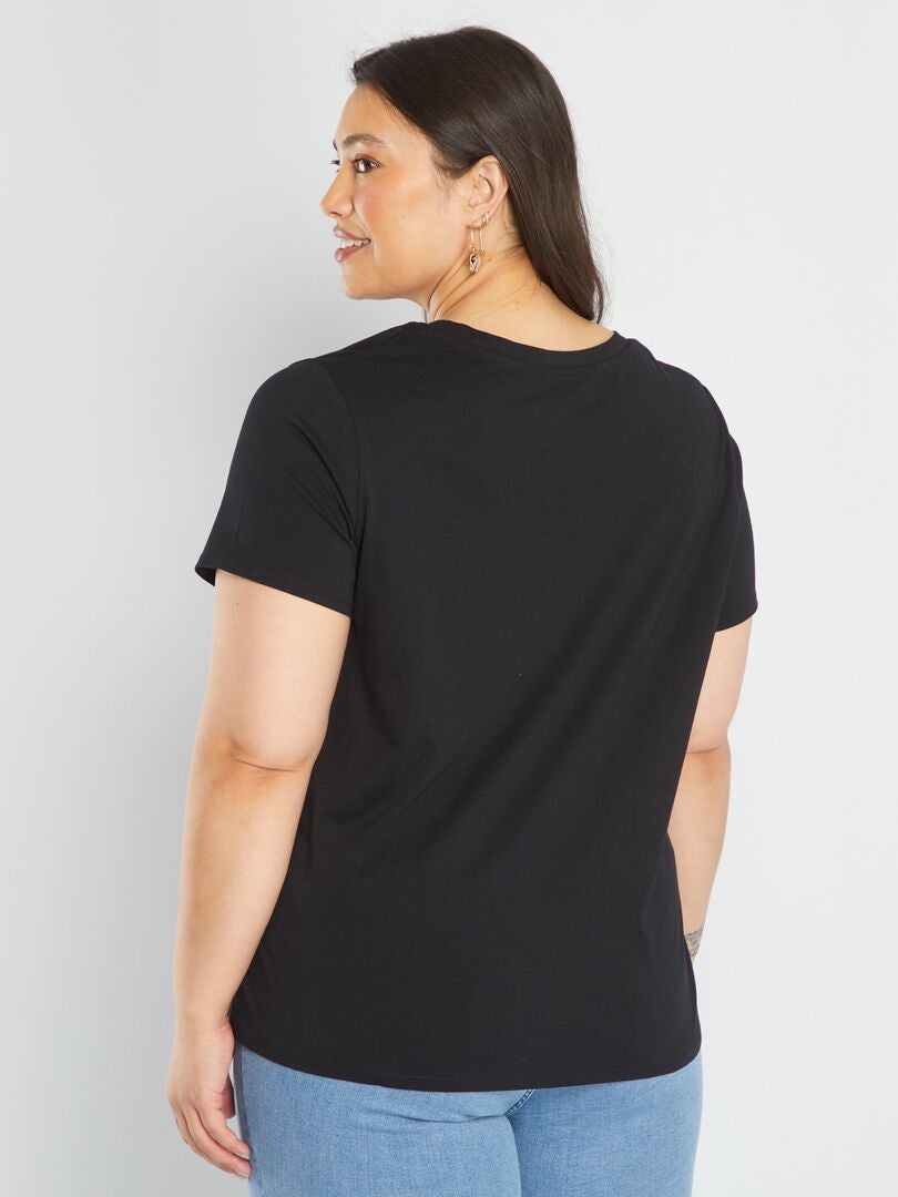 T-shirt uni noir - Kiabi