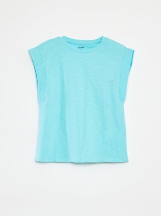T-shirt uni sans manches