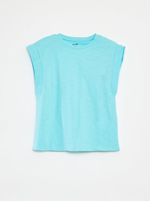 T-shirt uni sans manches - Kiabi