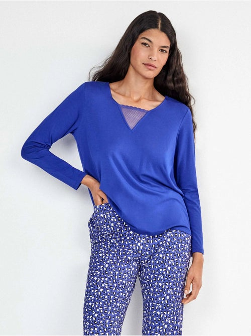T-shirt v-hals met kant - Kiabi T-shirt v-hals met kant - Kiabi
