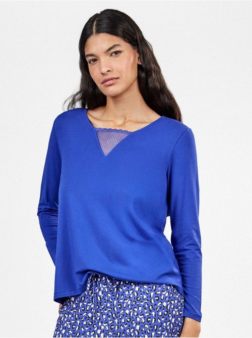 T-shirt v-hals met kant - Kiabi T-shirt v-hals met kant - Kiabi