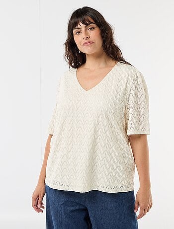 T-shirt van ajourkanten