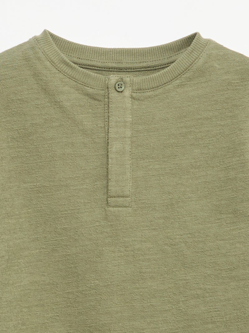 T-shirt van babyterry met lange mouwen Groen - Kiabi