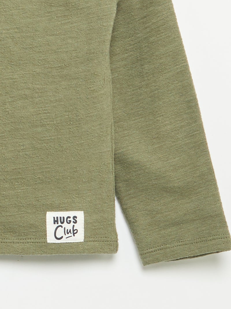 T-shirt van babyterry met lange mouwen Groen - Kiabi