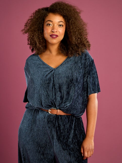 T-shirt van corduroy met korte mouwen - Kiabi