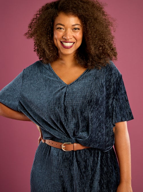 T-shirt van corduroy met korte mouwen - Kiabi