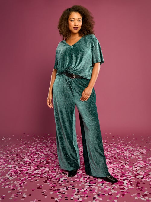 T-shirt van corduroy met korte mouwen - Kiabi