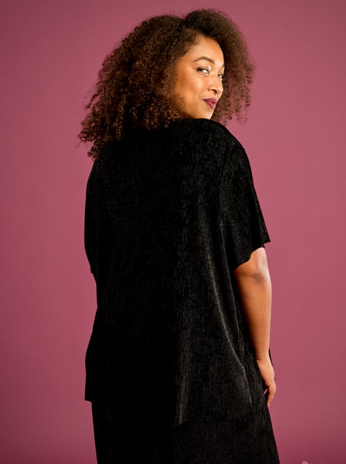 T-shirt van corduroy met korte mouwen - Kiabi