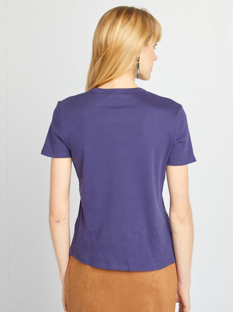 T-shirt van dik katoen BLAUW - Kiabi