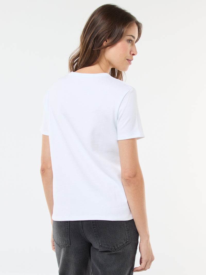 T-shirt van dik katoen wit - Kiabi