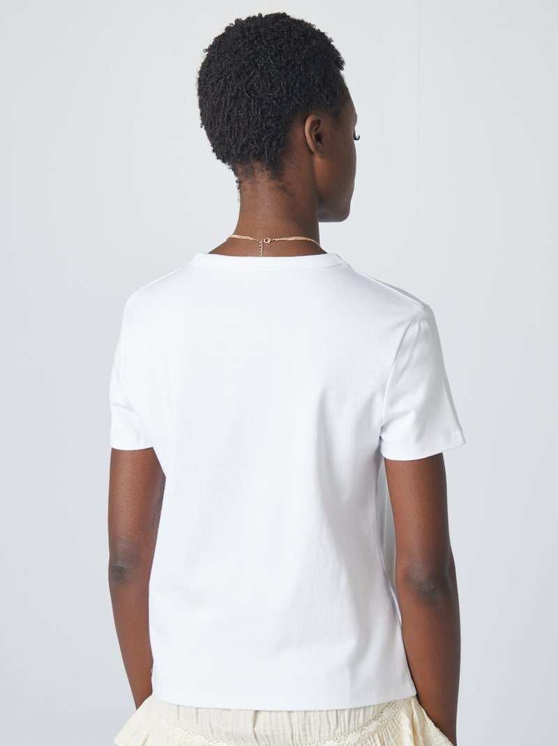 T-shirt van dik katoen wit - Kiabi