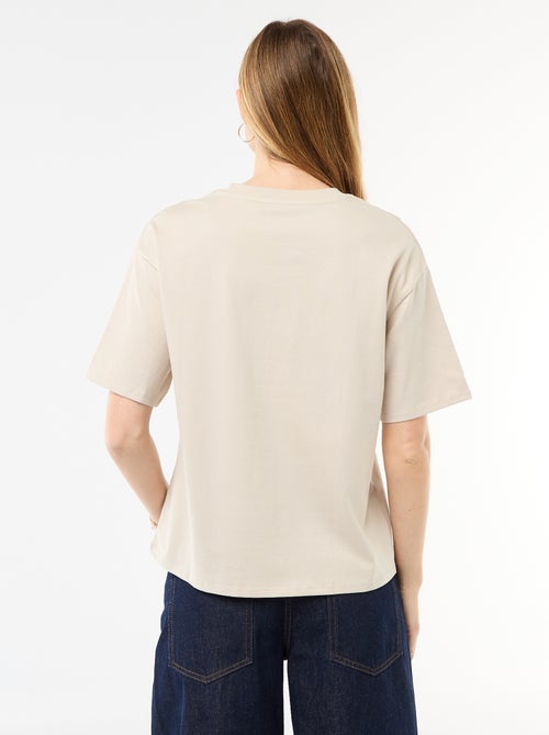 T-shirt van effen jersey met korte mouwen - Kiabi