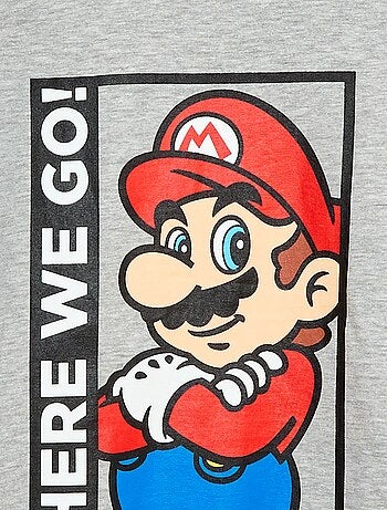 T-shirt van effen katoen 'Nintendo' 'Mario'