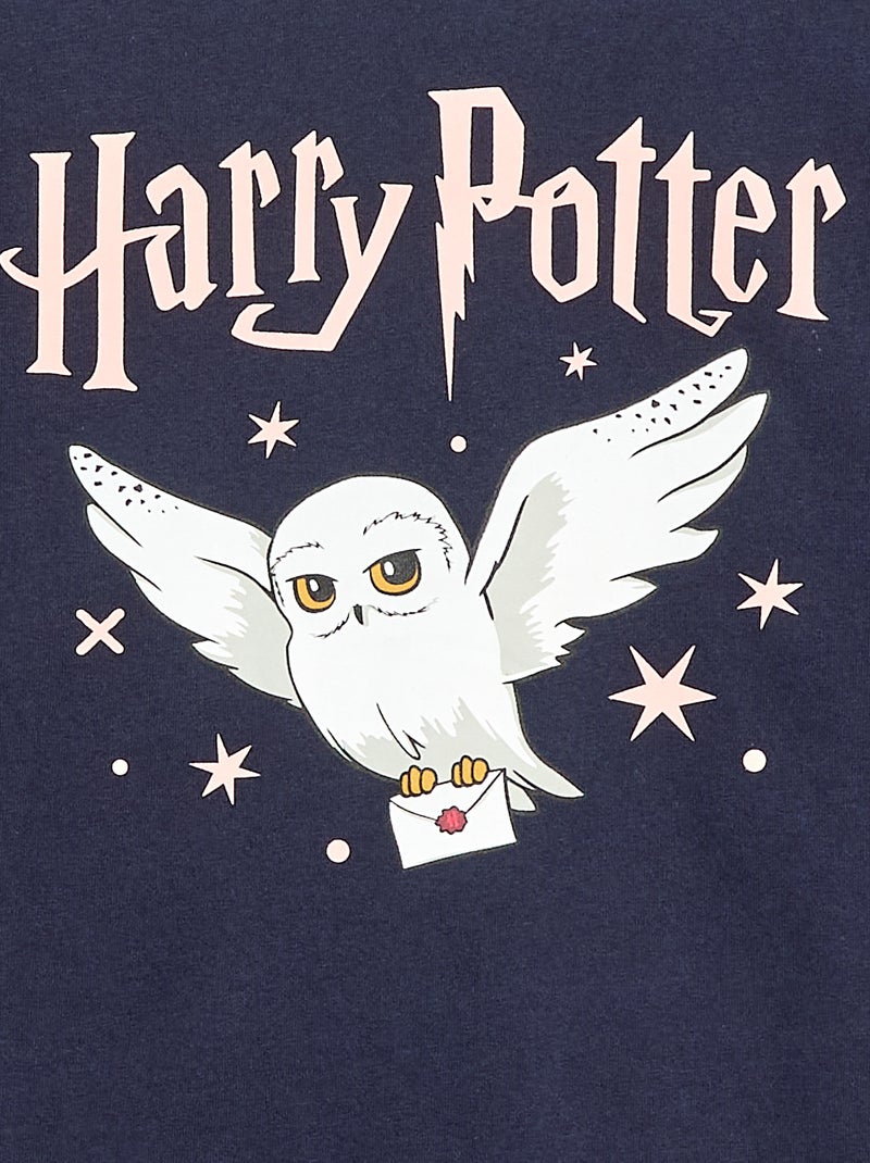 T-shirt van effen katoenjersey met print 'Harry Potter' Blauw - Kiabi