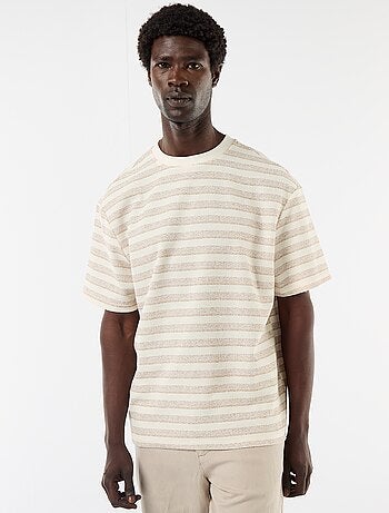 T-shirt van gebreide stof met korte mouwen