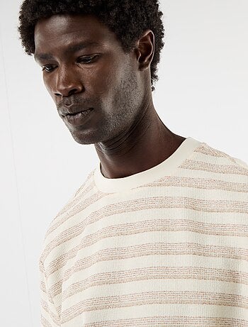T-shirt van gebreide stof met korte mouwen