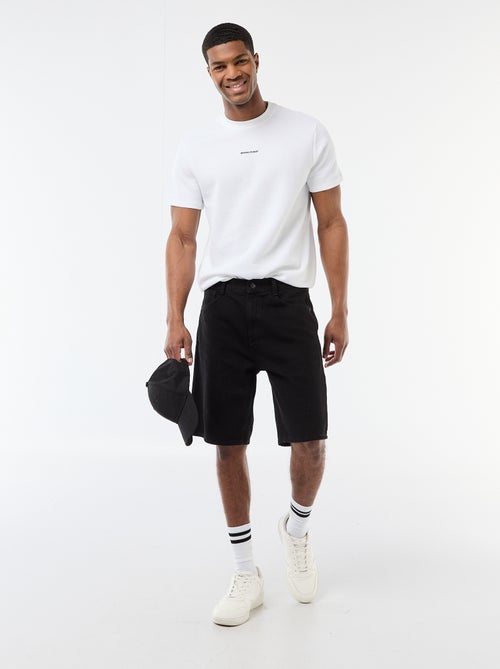 T-shirt van gewafelde katoen met korte mouwen - Kiabi