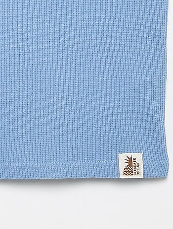 T-shirt van gewafelde stof