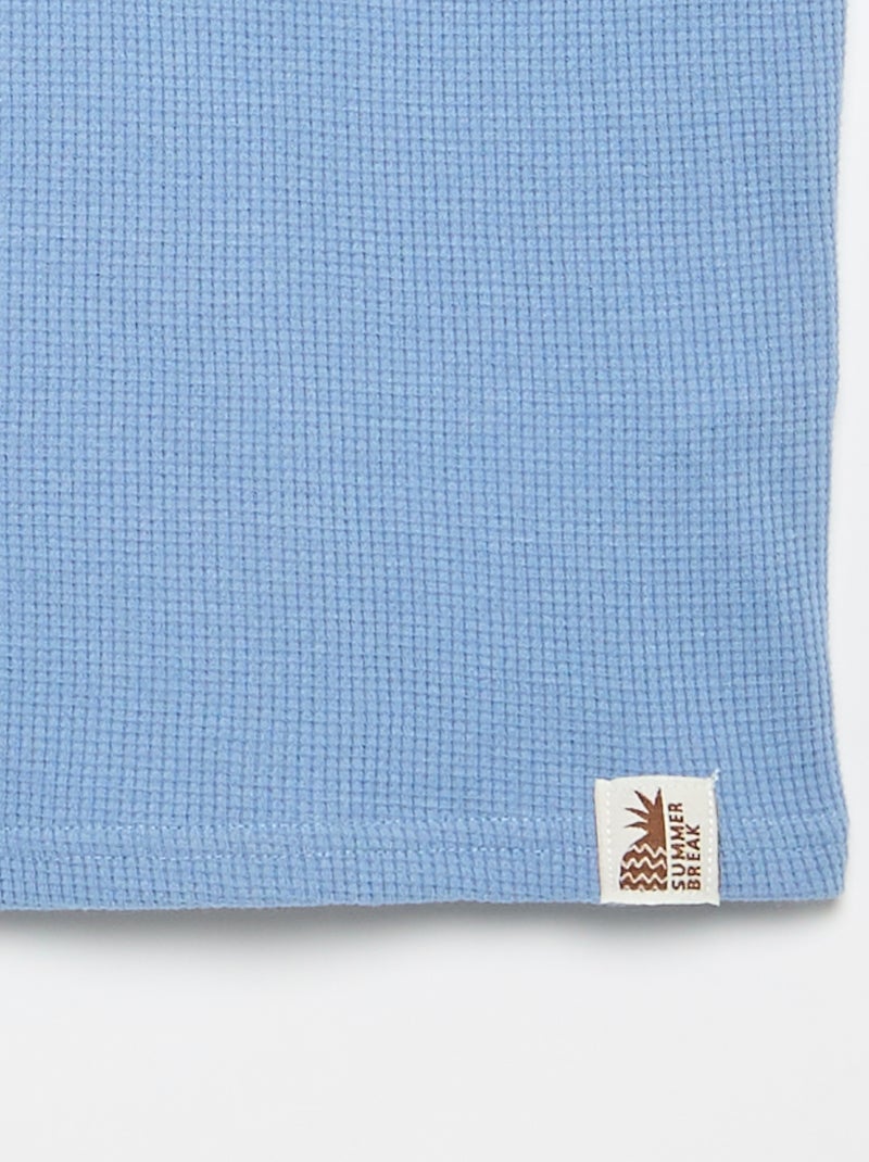 T-shirt van gewafelde stof Wit - Kiabi