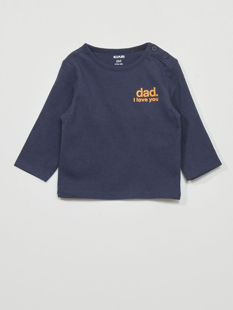 T-shirt van jersey BLAUW - Kiabi