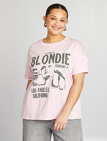 T-shirt van jersey met Blondie-print en korte mouw