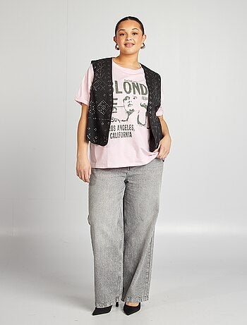 T-shirt van jersey met Blondie-print en korte mouw