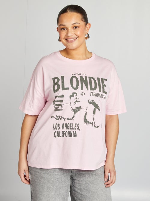 T-shirt van jersey met Blondie-print en korte mouw - Kiabi