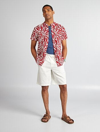 T-shirt van jersey met henleykraag