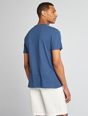 T-shirt van jersey met henleykraag