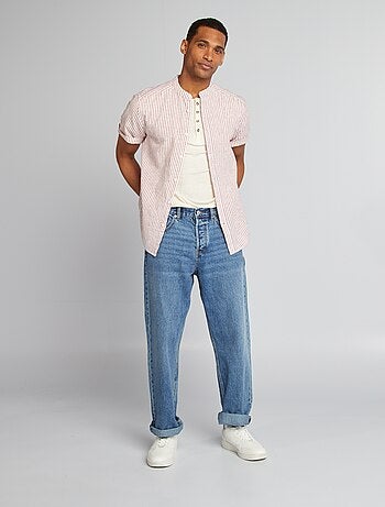 T-shirt van jersey met henleykraag