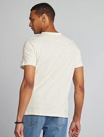 T-shirt van jersey met henleykraag