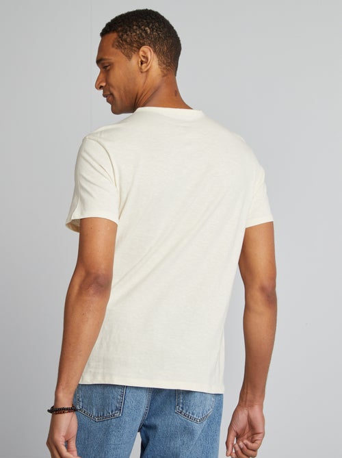 T-shirt van jersey met henleykraag - Kiabi