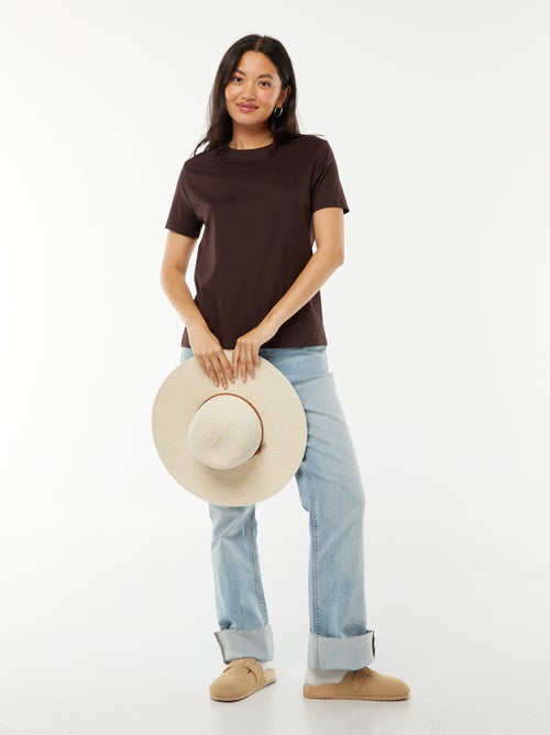 T-shirt van jersey met korte mouwen - Kiabi