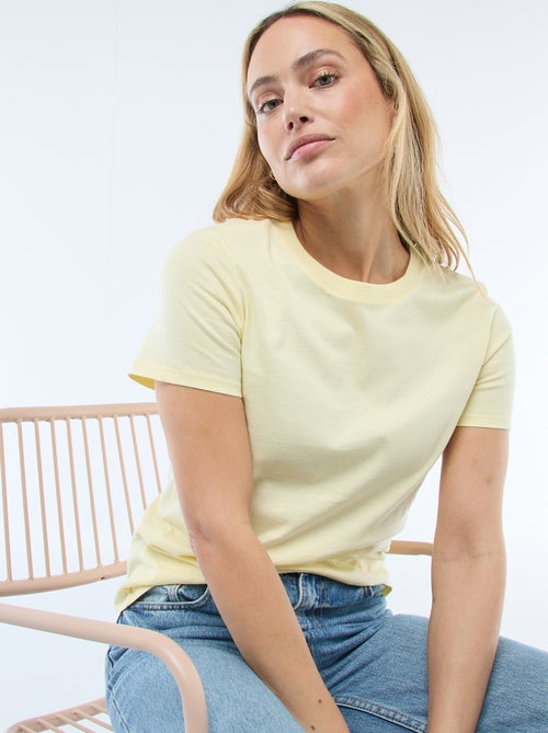 T-shirt van jersey met korte mouwen - Kiabi