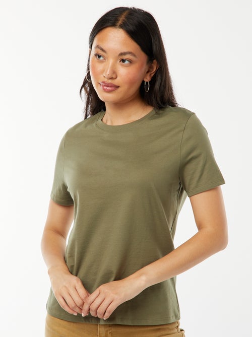T-shirt van jersey met korte mouwen - Kiabi