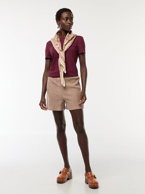 T-shirt van jersey met korte mouwen - Kiabi