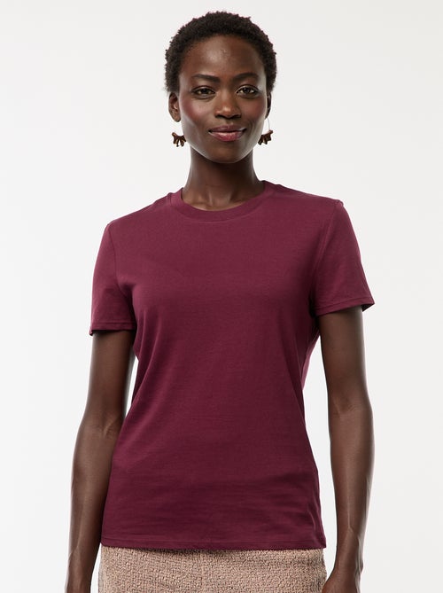 T-shirt van jersey met korte mouwen - Kiabi